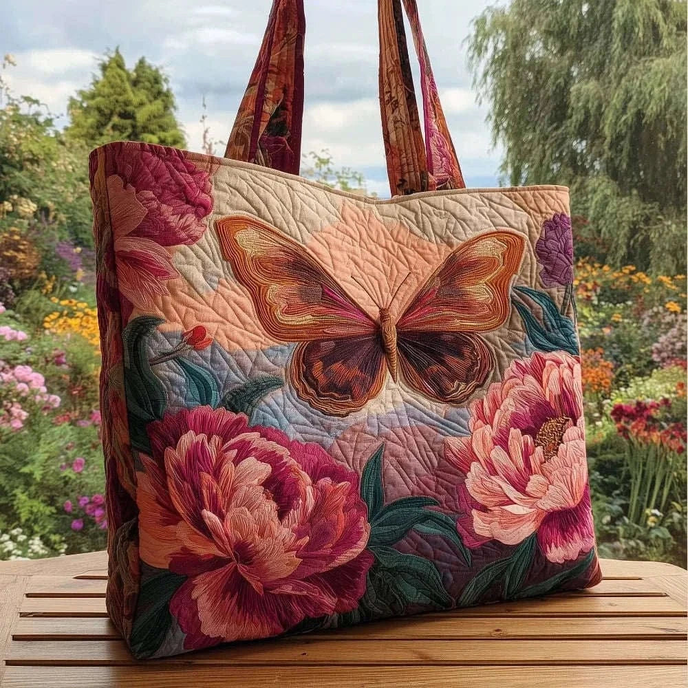Butterfly Patterns Women Quilted Tote Bag 3D Printed Patterns Lightweight Canvas Shoulder Bag Cotton Vintage Shopping Bag Namahfad