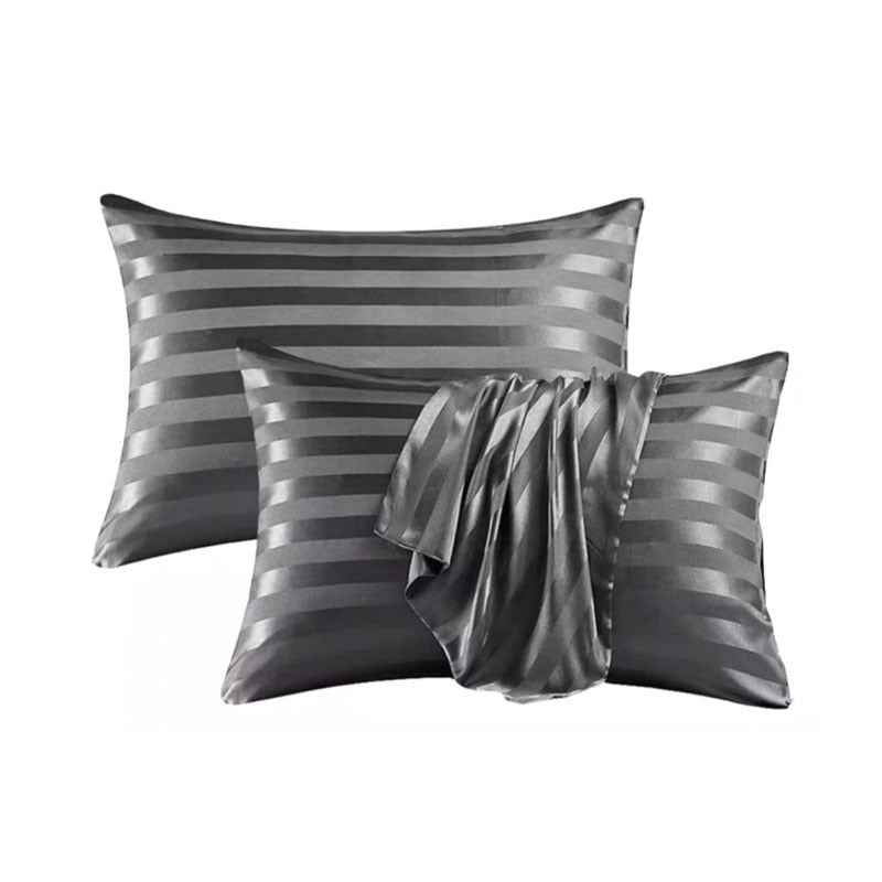 Satin Stripe Envelope Pillowcase – Soft Luxury Bedding for Women