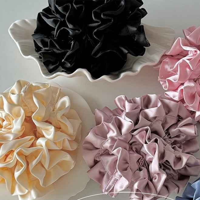 Satin Pleated Hydrangea Hair Ring – Large Flower Headdress, Elegant Women’s Hair Accessory