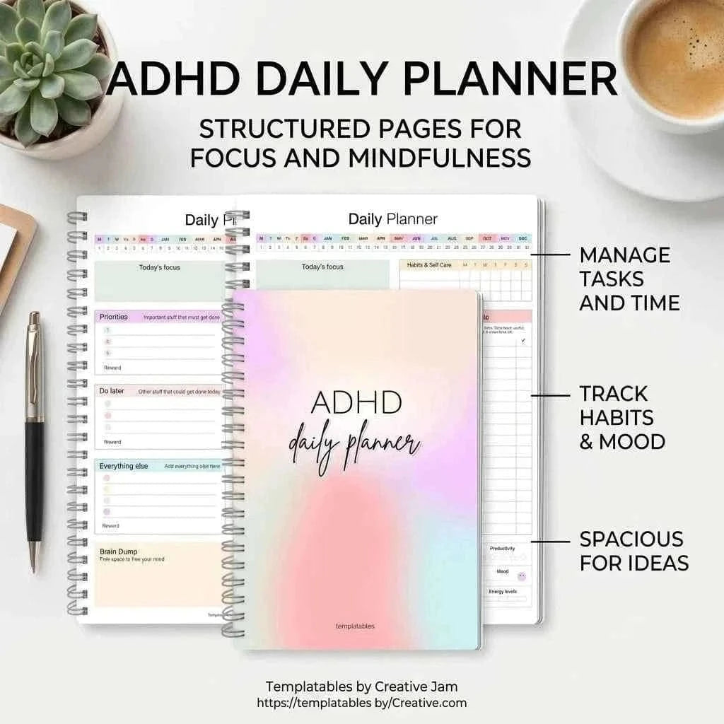 Daily Income and Expense Notebook for Budget Planning with Weekly Tracker for ADHD-Friendly Focus for Personal and Business Use