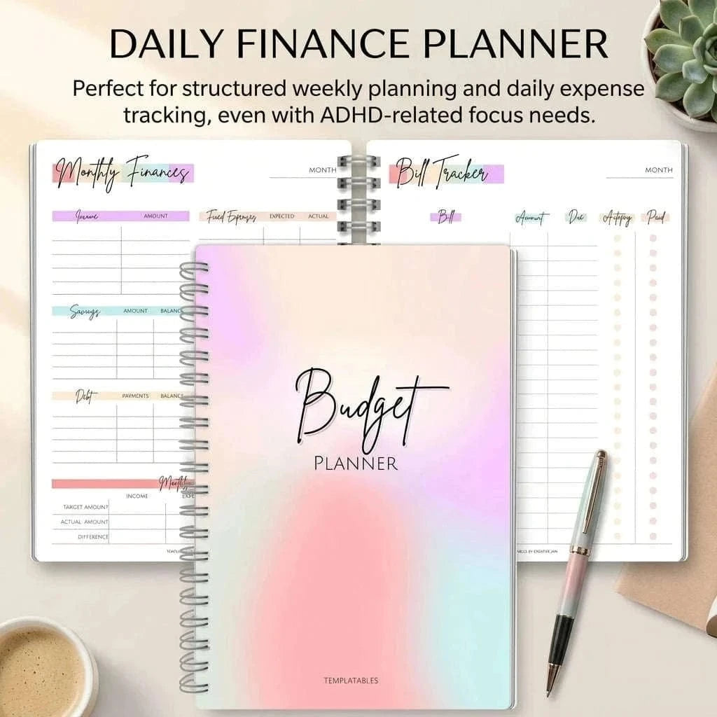 Daily Income and Expense Notebook for Budget Planning with Weekly Tracker for ADHD-Friendly Focus for Personal and Business Use Namahfad
