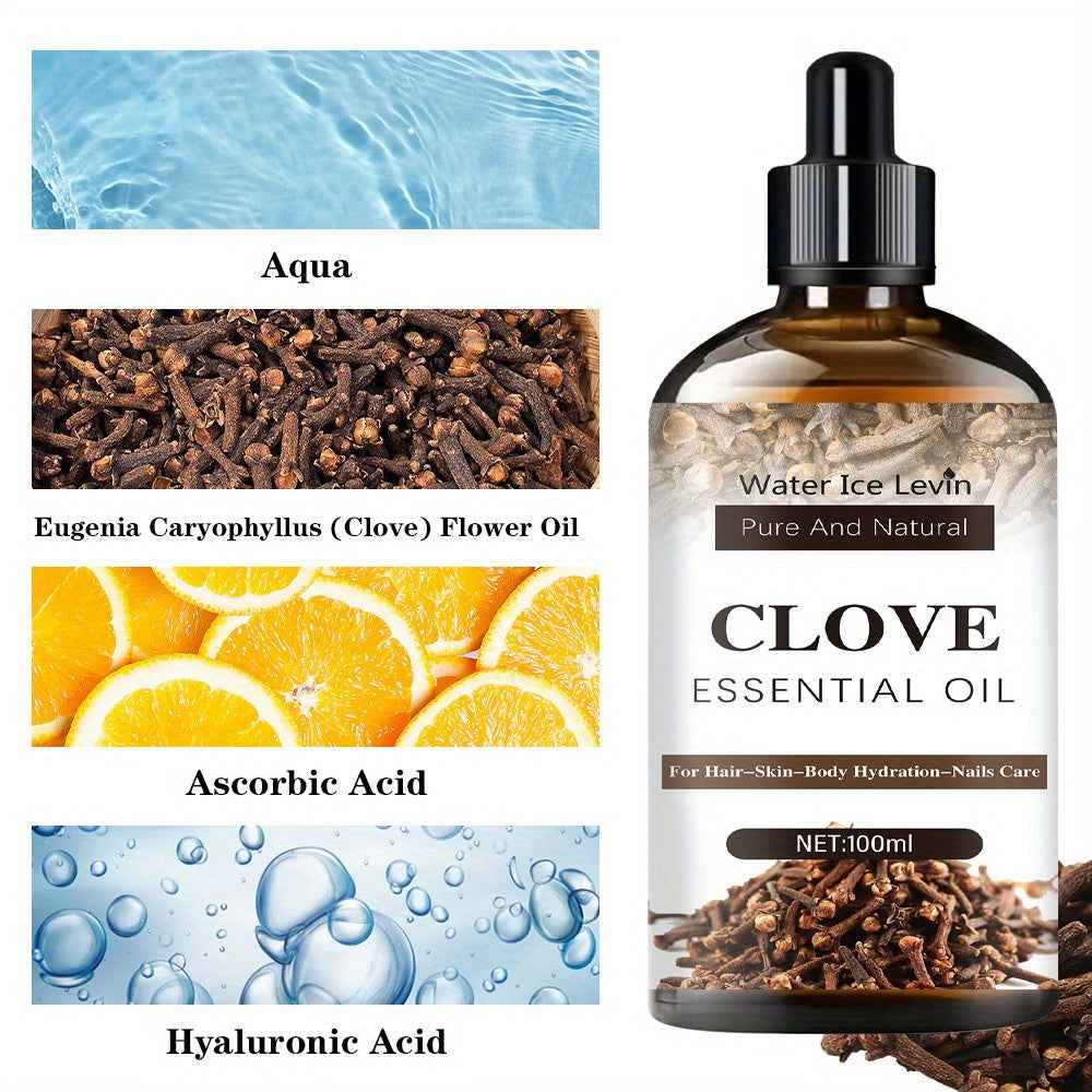 100Ml Clove Essential Oil Multi-Purpose Essential Oil for Face, Body And Hair - Plant Aromatic Essential Oil for Dry Skin, Scalp And Nails