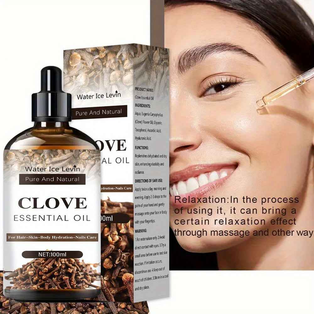 100Ml Clove Essential Oil Multi-Purpose Essential Oil for Face, Body And Hair - Plant Aromatic Essential Oil for Dry Skin, Scalp And Nails