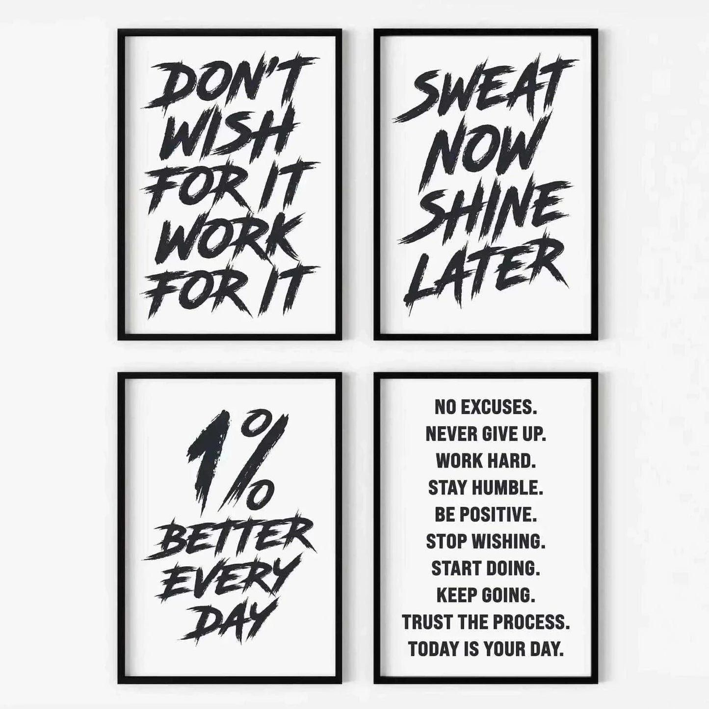 Gym Wall Art Poster Gym Inspirational Poster Home Gym Wall Decoration Gym Slogan Canvas Printing Decorative Painting Frameless
