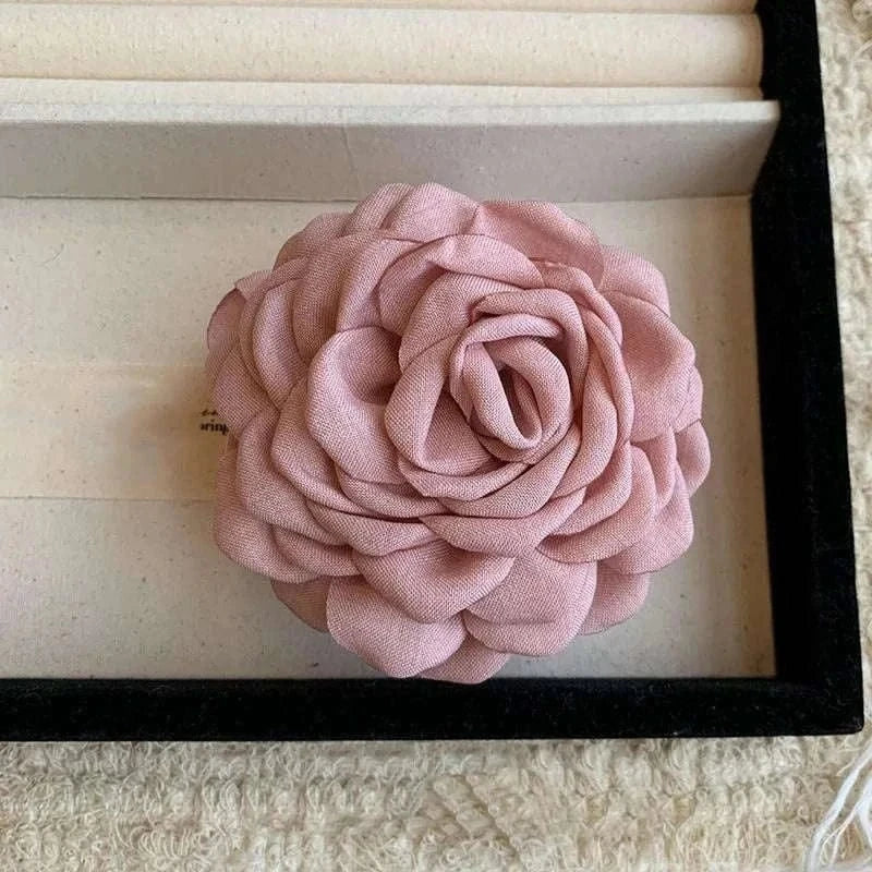French Romantic Rose Flower Hair Clip Women Elegant Large Shark Clip Hair Claw Ponytail Barrettes Girl Hair Accessories Headwear Namahfad