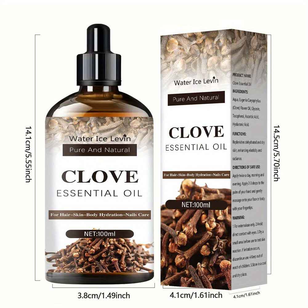 100Ml Clove Essential Oil Multi-Purpose Essential Oil for Face, Body And Hair - Plant Aromatic Essential Oil for Dry Skin, Scalp And Nails
