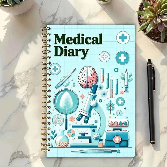 Health Diary Books With Structured Sections For Medication Tracking Symptoms Logging And Daily Health Management