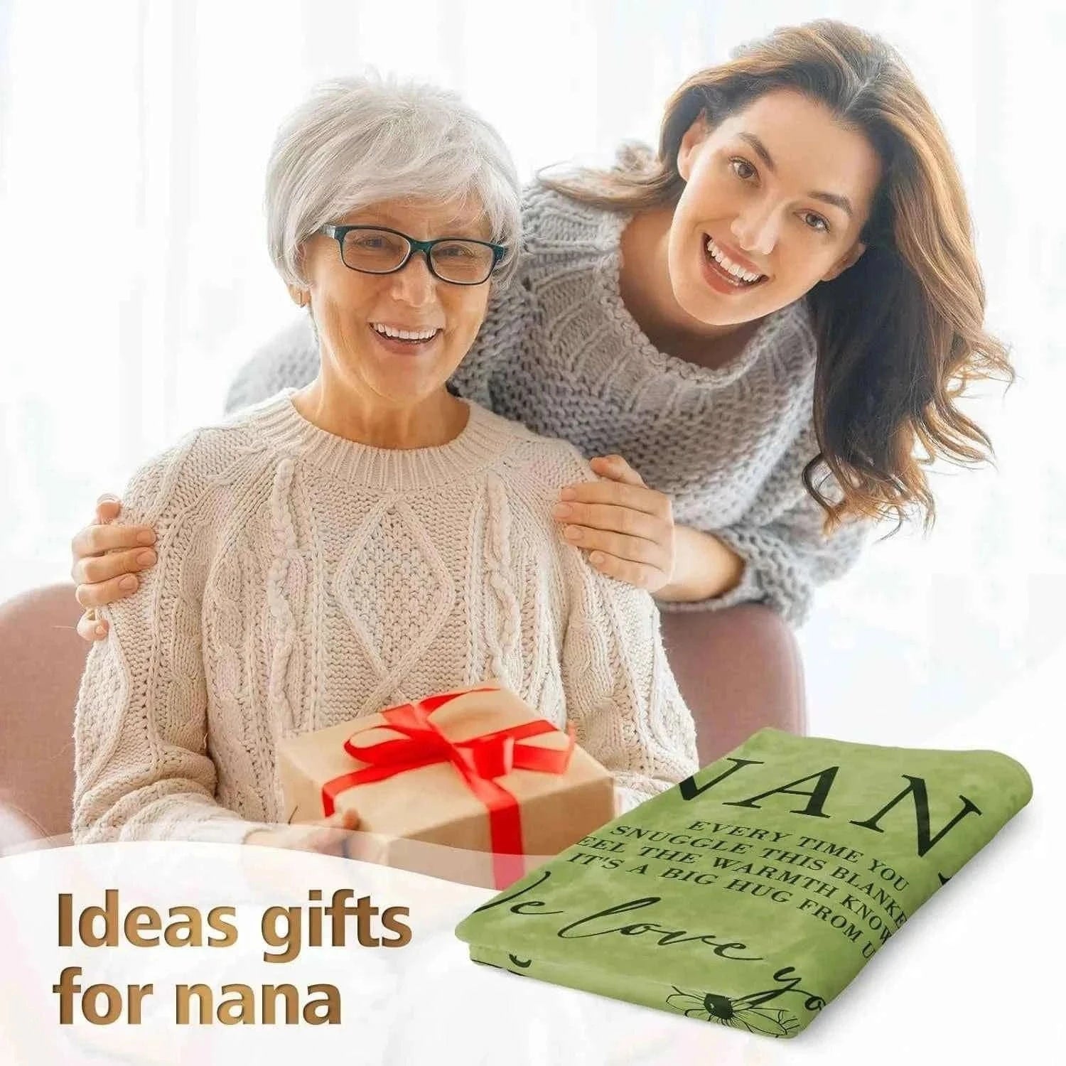 1PC Gift Blanket To Nana to Grandma Flannel Thin blankets for birthday gifts Mother's day festival Perfect gifts four season use
