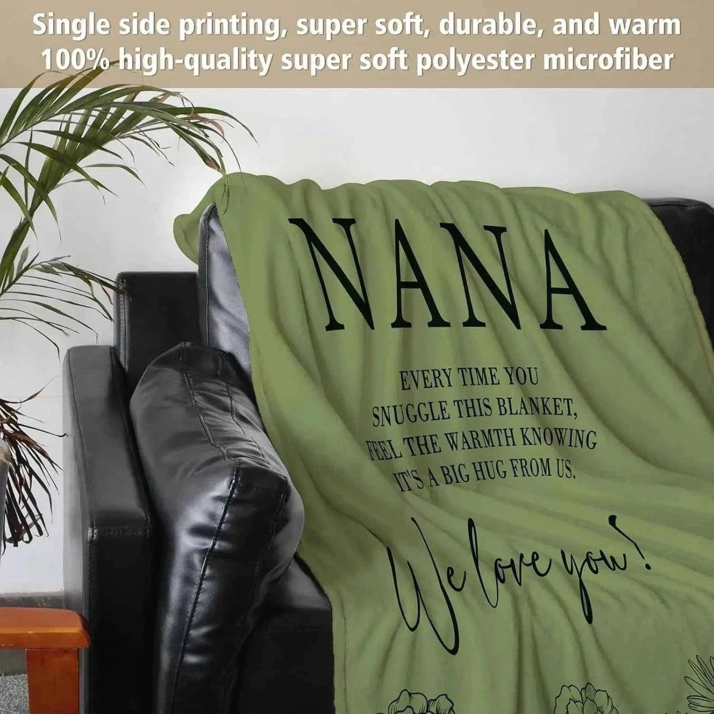 1PC Gift Blanket To Nana to Grandma Flannel Thin blankets for birthday gifts Mother's day festival Perfect gifts four season use