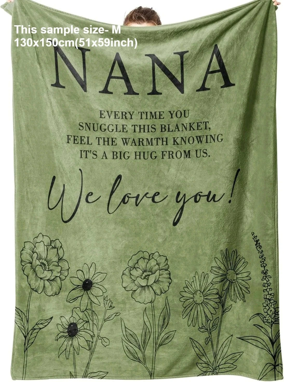 1PC Gift Blanket To Nana to Grandma Flannel Thin blankets for birthday gifts Mother's day festival Perfect gifts four season use Namahfad