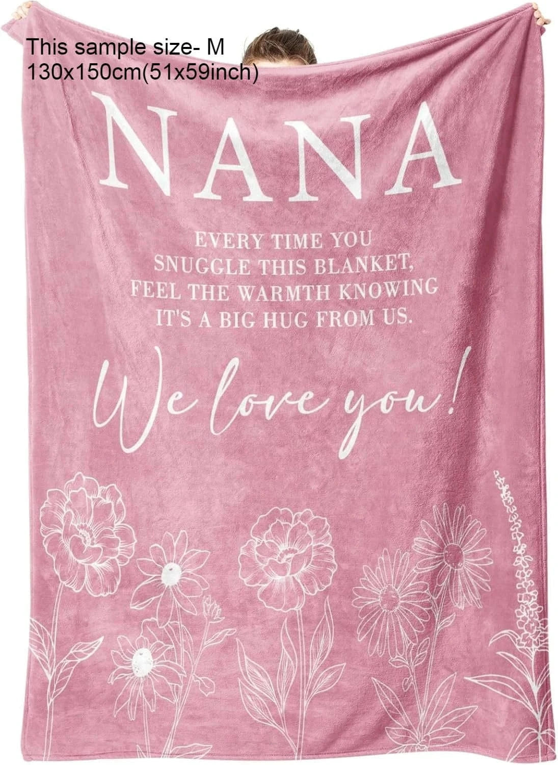 1PC Gift Blanket To Nana to Grandma Flannel Thin blankets for birthday gifts Mother's day festival Perfect gifts four season use Namahfad