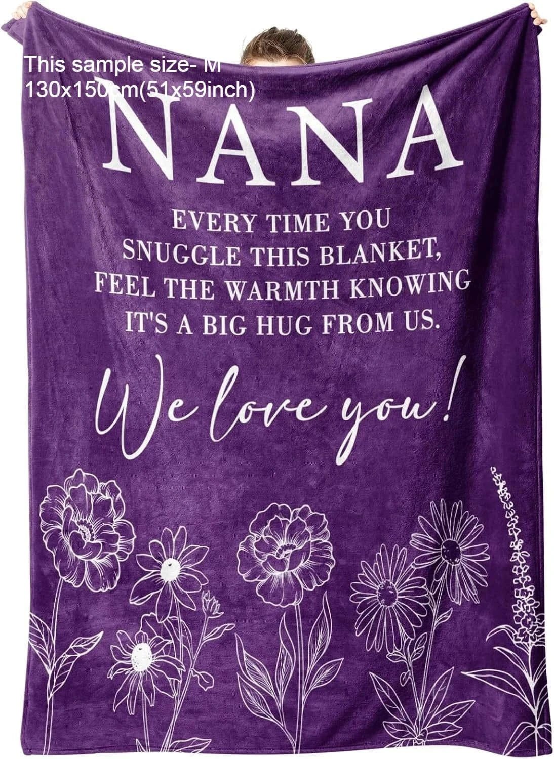 1PC Gift Blanket To Nana to Grandma Flannel Thin blankets for birthday gifts Mother's day festival Perfect gifts four season use Namahfad