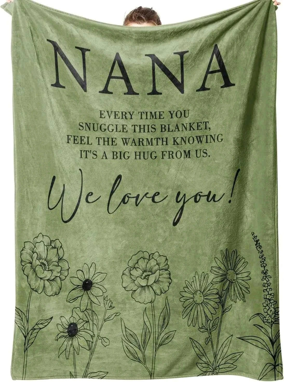 1PC Gift Blanket To Nana to Grandma Flannel Thin blankets for birthday gifts Mother's day festival Perfect gifts four season use