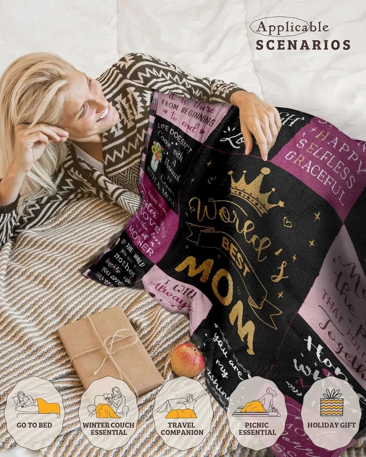 Perfect Gift to Mom Peace Blanket for Anniversary Birthday Mothers Day Fathers day for Mom Dad Wife Sister Grandma Abuela Throw Namahfad
