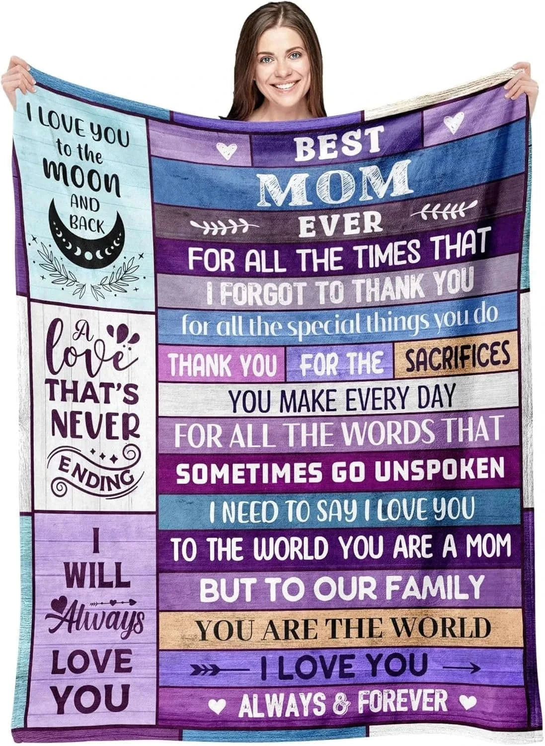 Perfect Gift to Mom Peace Blanket for Anniversary Birthday Mothers Day Fathers day for Mom Dad Wife Sister Grandma Abuela Throw Namahfad