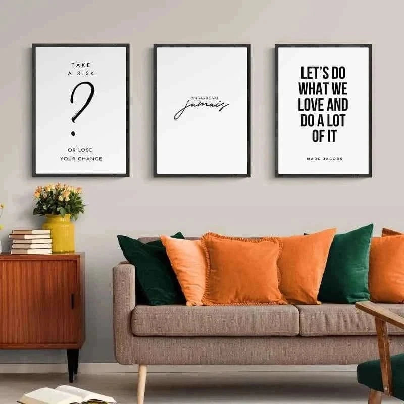 Canvas Painting Quotes Letters Wall Art Kitchen Posters and Prints Ofiice Black and White Wall Pictures for Living Room