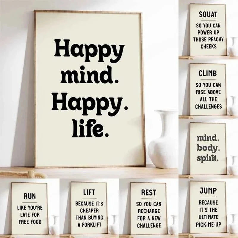 Exercise Is Medicine Poster Trendy Quote Prints Canvas Painting Motivational and Inspirational Wall Art Picture for Home Decor