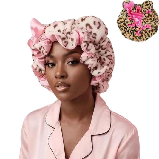 Creative Soft Hair Drying Cap Absorbent Microfiber Dry Hair Towel Leopard Print Bowknot Hair Towels Face Wash