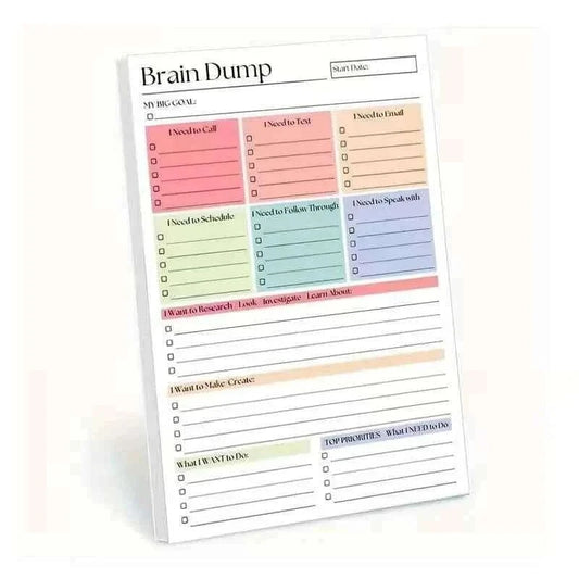 Minimalist A5 Undated Task Management Notebook 50 Or 150 Pages Brain Dump Workbook Daily Checklist Project Planner For Adults Te