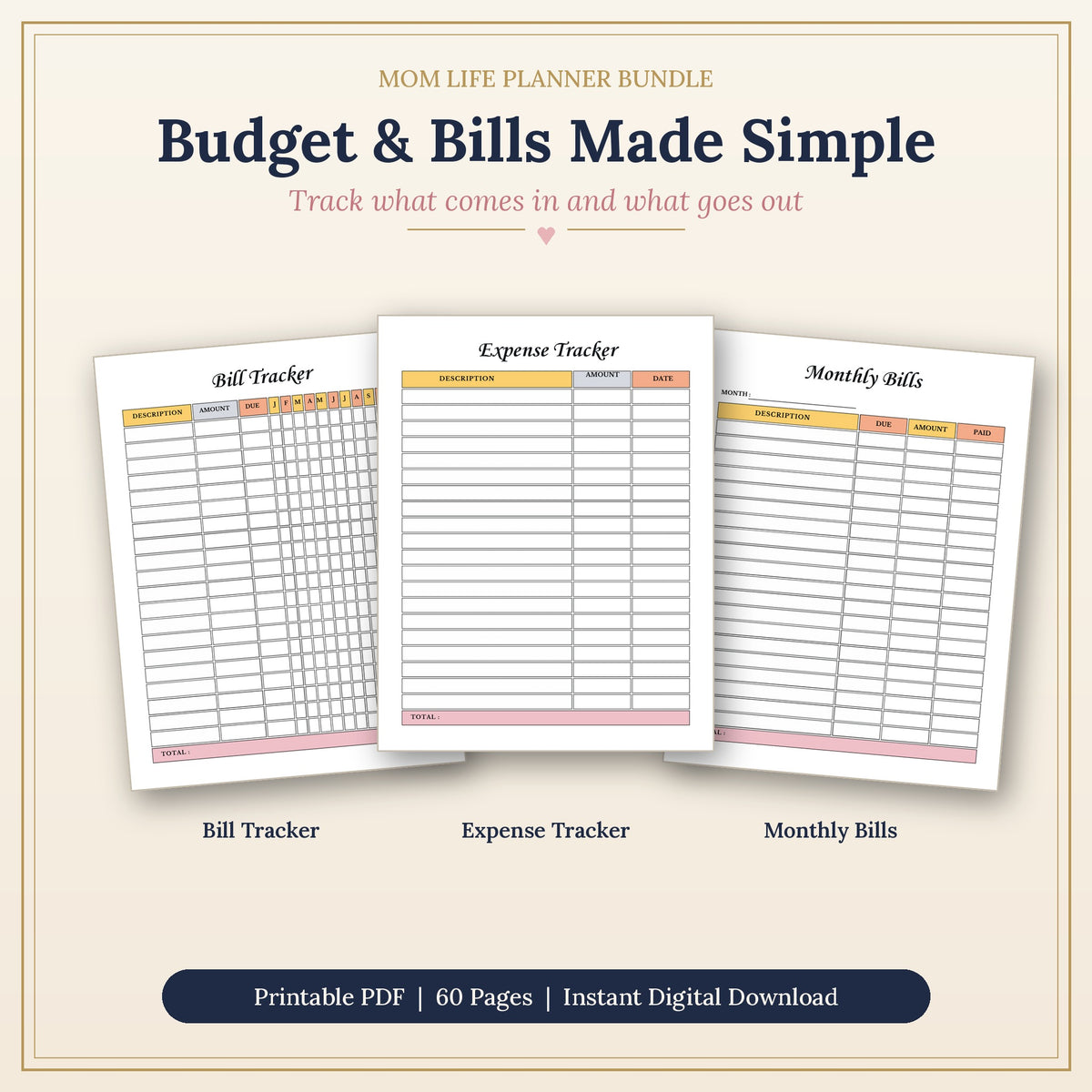 Mom Life Planner Bundle | Printable Daily, Weekly & Monthly Planner (PDF)