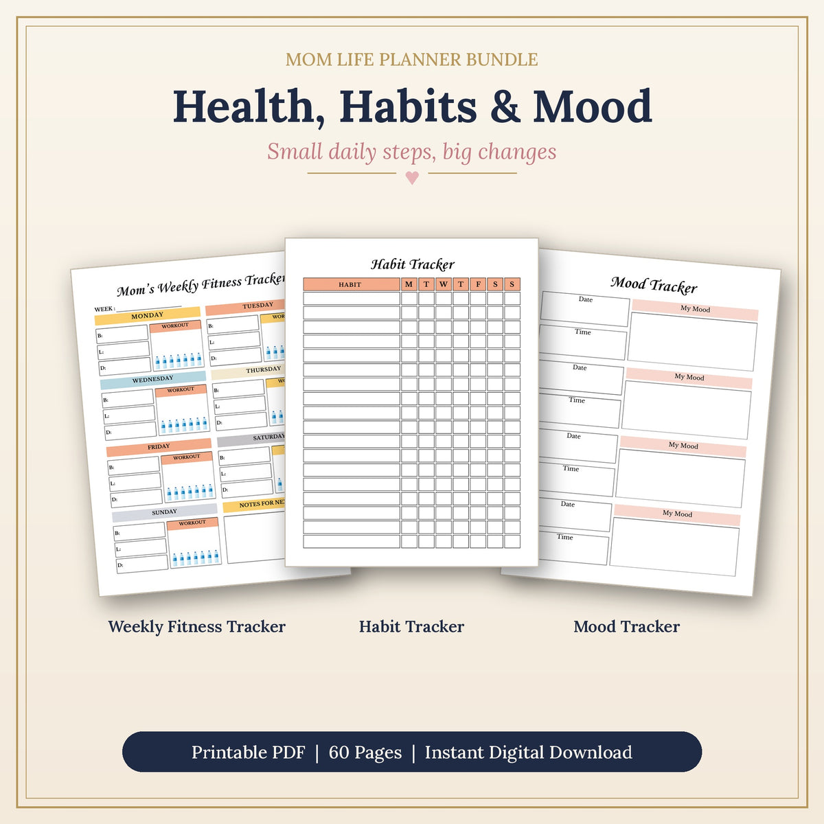 Mom Life Planner Bundle | Printable Daily, Weekly & Monthly Planner (PDF)