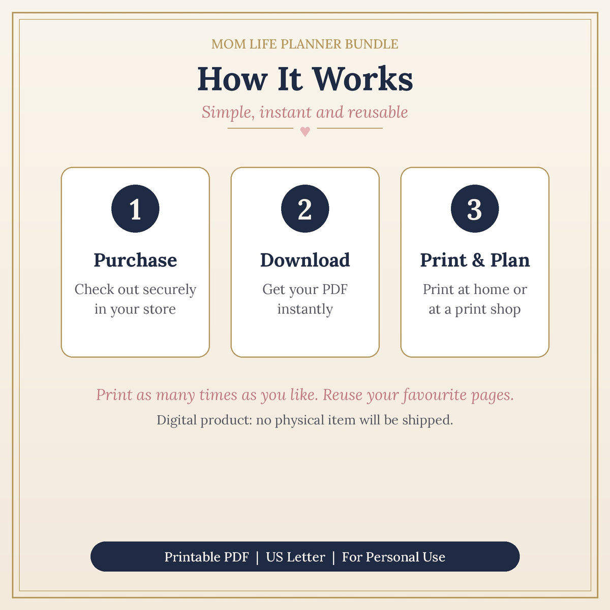 Mom Life Planner Bundle | Printable Daily, Weekly & Monthly Planner (PDF)