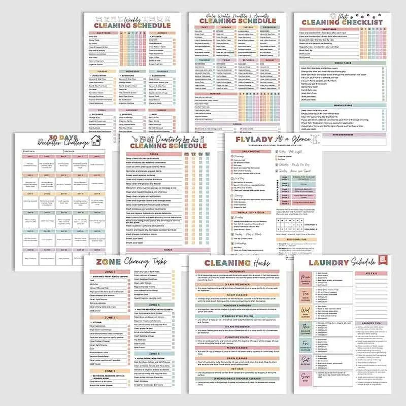 Multi-Action Cleaning Planner Coil Notebook – Home Cleaning & Organization Journal