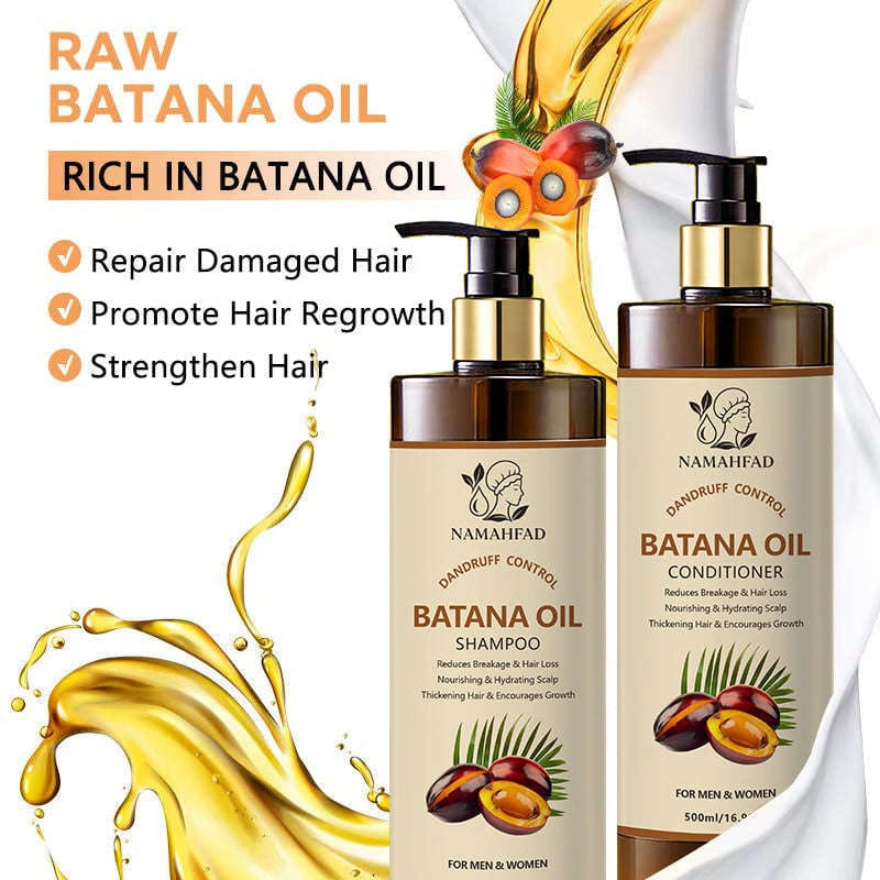 Both shampoo and conditioner bottles styled with natural ingredients and soft lighting.  