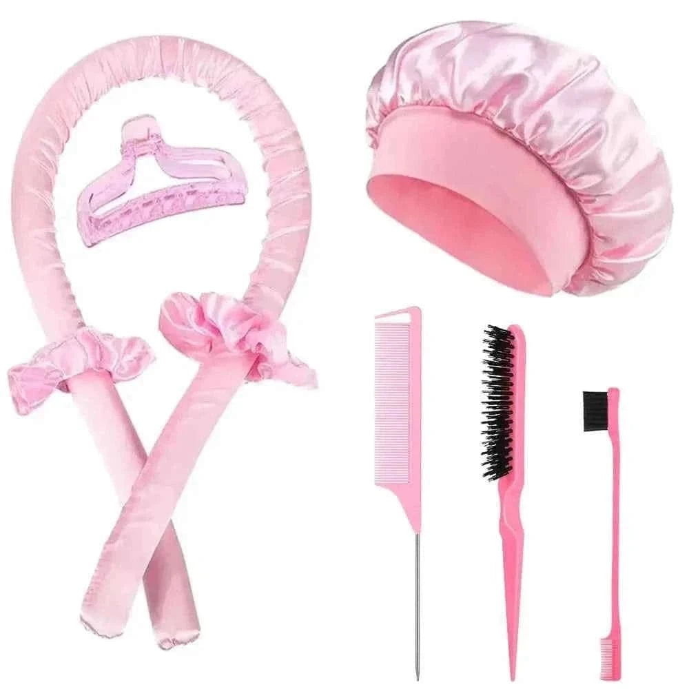 No-Heat Curling Iron Set Night Cap Hair Roller Set Lazy Hair Curlers Headband Hairs Rollers Bristle Brush Hair Styling Tools