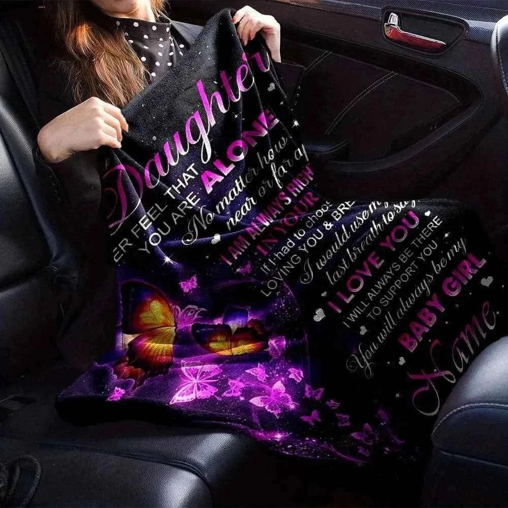 1pc Personalized Custom Name "to My Daughter" Flannel Blanket Heartfelt Message Soft for Bed Sofa Travel Daughter Gifts From Mom