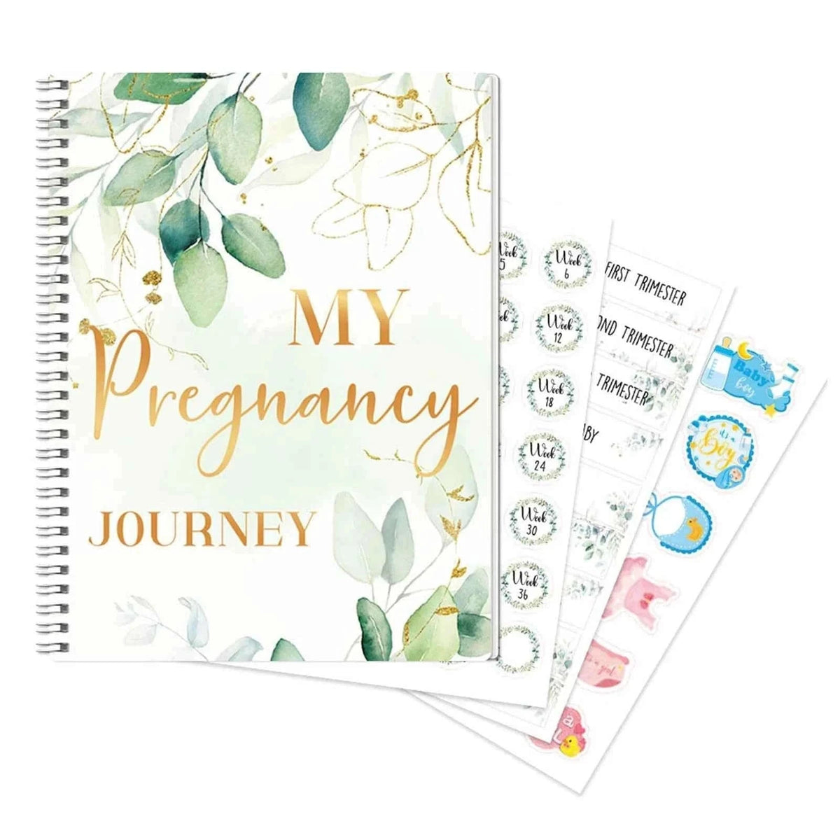 Pregnancy Planner Journal 40 Weekly Calendars Milestone Tracker for Ultrasound Photos Memory Book Expecting Mothers Green Purple