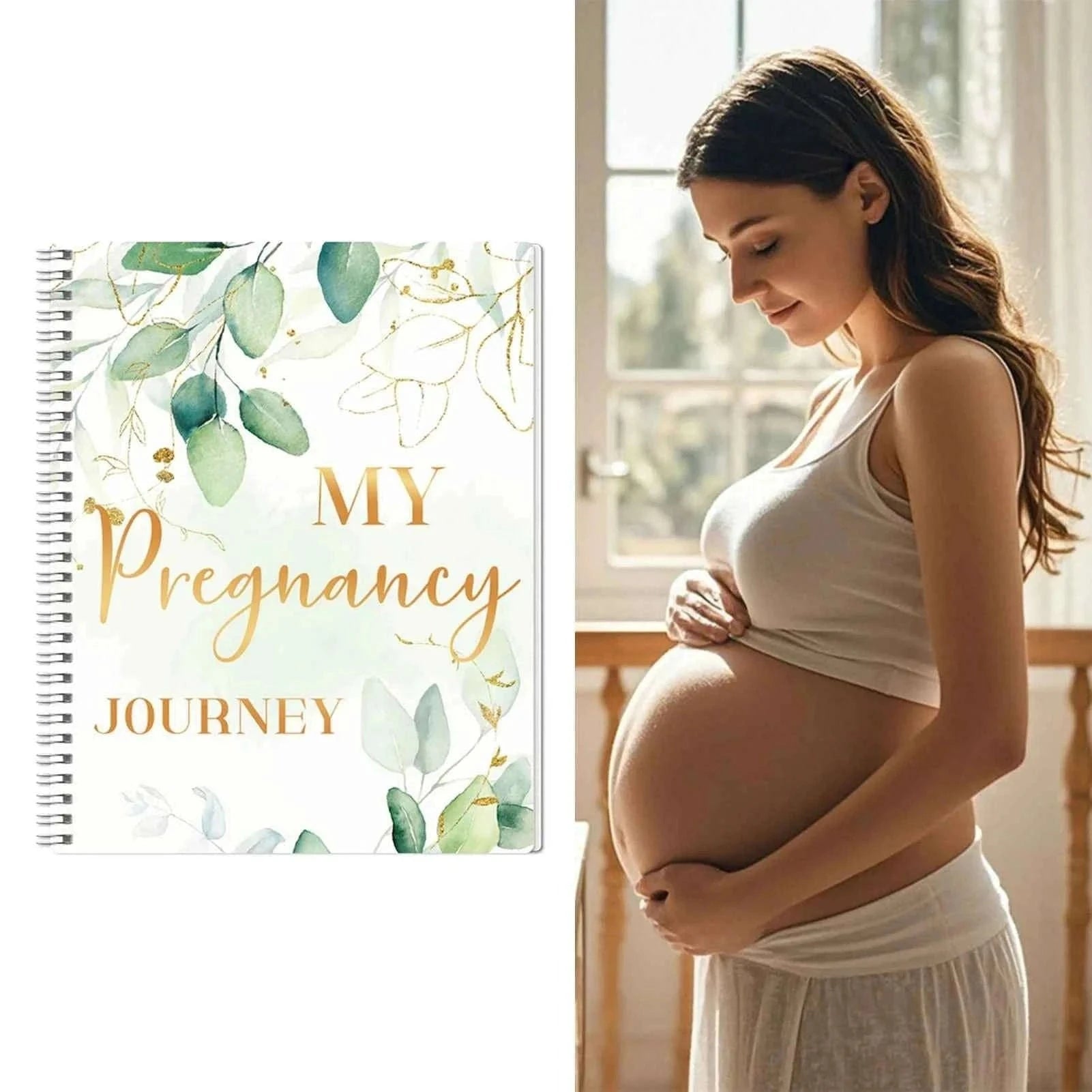 Pregnancy Planner Journal 40 Weekly Calendars Milestone Tracker for Ultrasound Photos Memory Book Expecting Mothers Green Purple