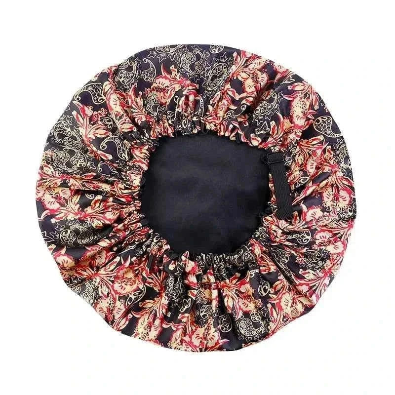 Newly Hair Satin Bonnet For Sleeping Shower Cap Silk Bonnet Bonnet Women Night Sleep Cap Head Cover Wide Elastic Band