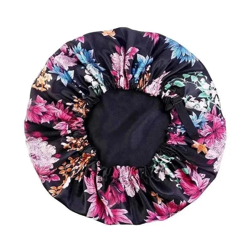 Newly Hair Satin Bonnet For Sleeping Shower Cap Silk Bonnet Bonnet Women Night Sleep Cap Head Cover Wide Elastic Band