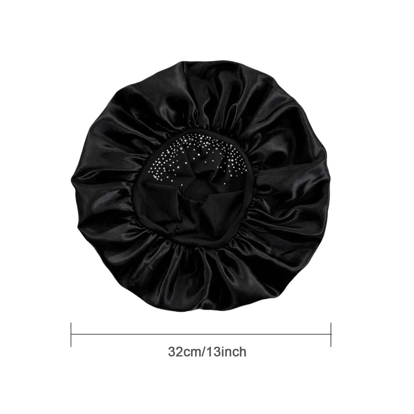 New Women Satin Rhinestone Sleeping Hat Hair Care Salon Makeup Headband Muslim Hijab Head Cover Bonnet Shower Cap Accessories