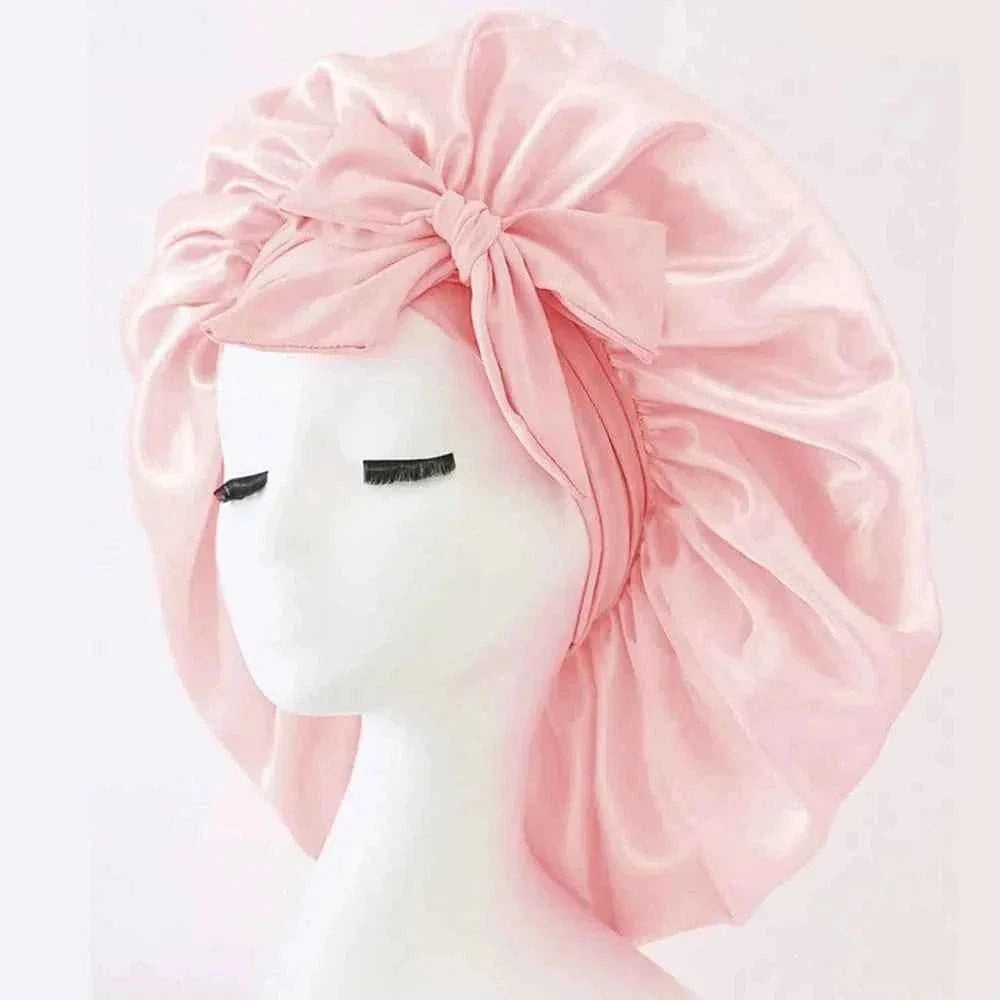 Satin Silk Sleeping Bonnet Adjustable with Tie Band for Women and Men
