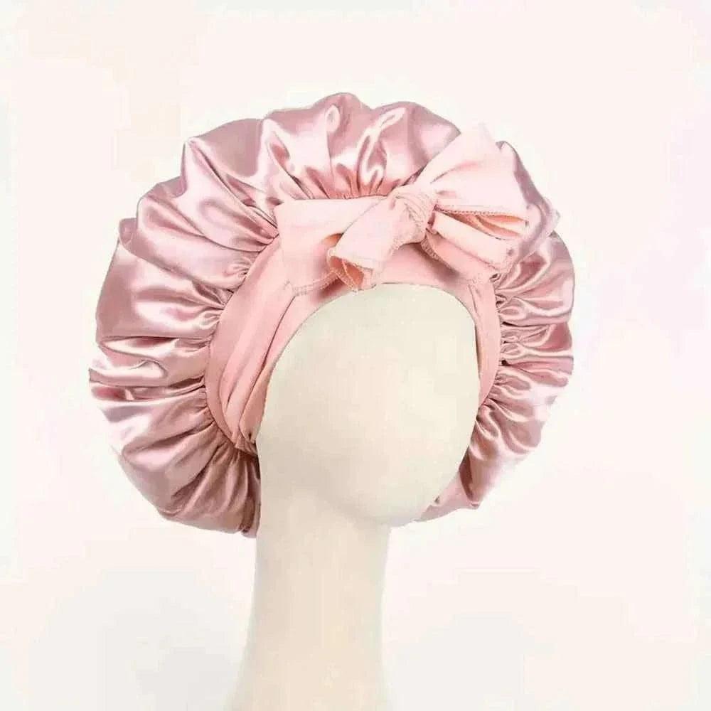 Satin Silk Sleeping Bonnet Adjustable with Tie Band for Women and Men