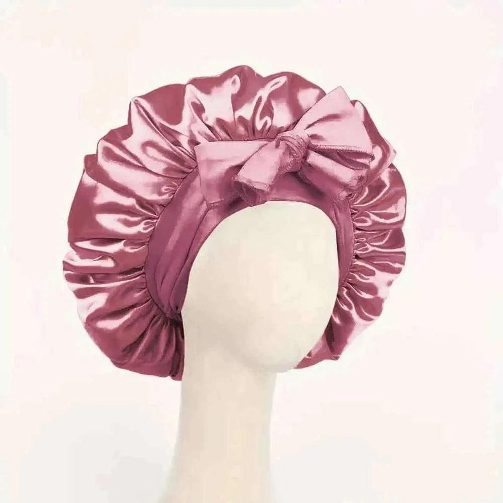 Satin Silk Sleeping Bonnet Adjustable with Tie Band for Women and Men
