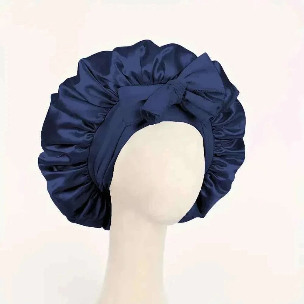 Satin Silk Sleeping Bonnet Adjustable with Tie Band for Women and Men