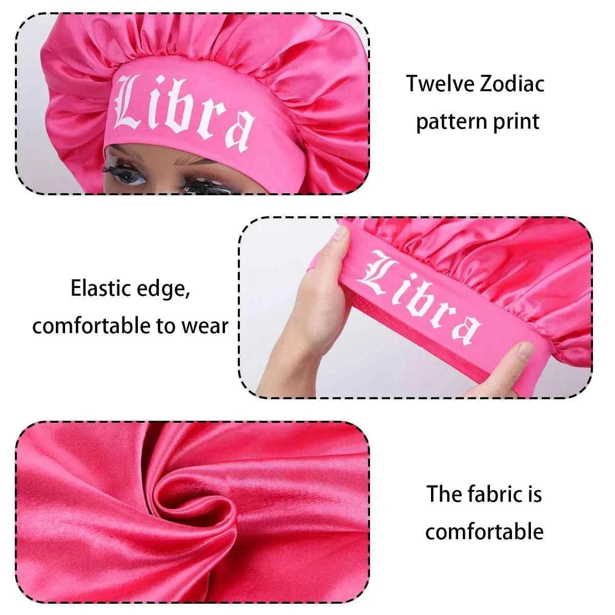 Constellation-Print Satin Sleep Bonnet & Headband-Wide-Band Soft Wrap for Daily Use, Makeup & Skincare|Adjustable Hair Protector