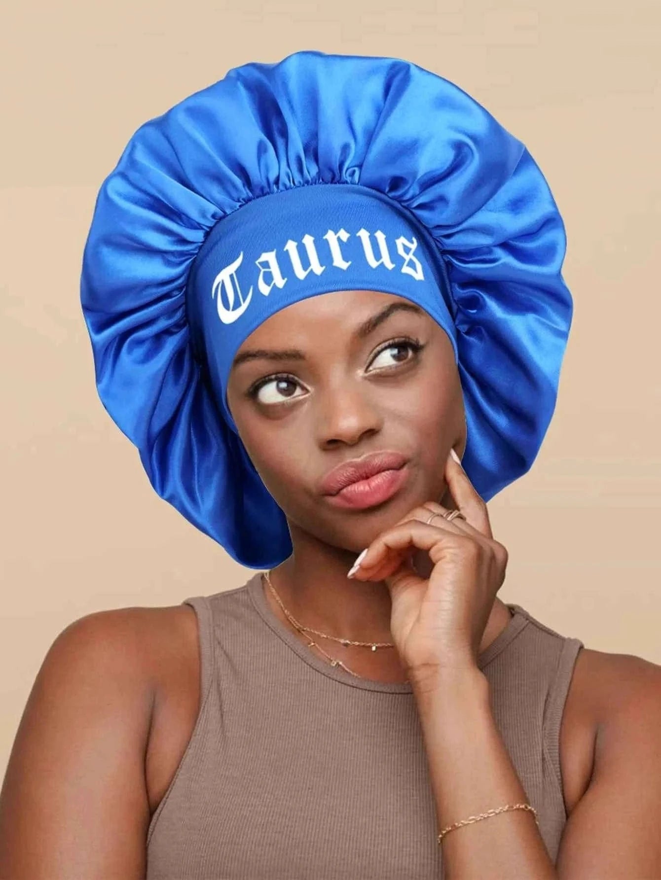Constellation-Print Satin Sleep Bonnet & Headband-Wide-Band Soft Wrap for Daily Use, Makeup & Skincare|Adjustable Hair Protector