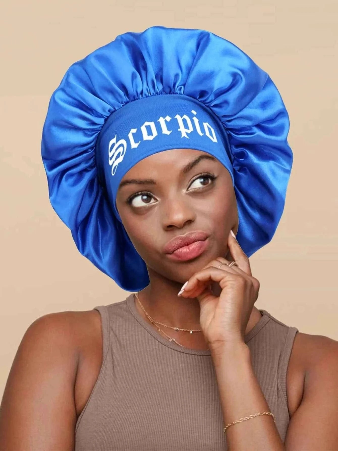 Constellation-Print Satin Sleep Bonnet & Headband-Wide-Band Soft Wrap for Daily Use, Makeup & Skincare|Adjustable Hair Protector