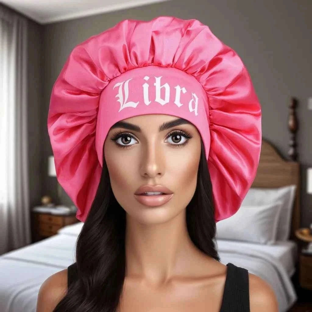 Constellation-Print Satin Sleep Bonnet & Headband-Wide-Band Soft Wrap for Daily Use, Makeup & Skincare|Adjustable Hair Protector