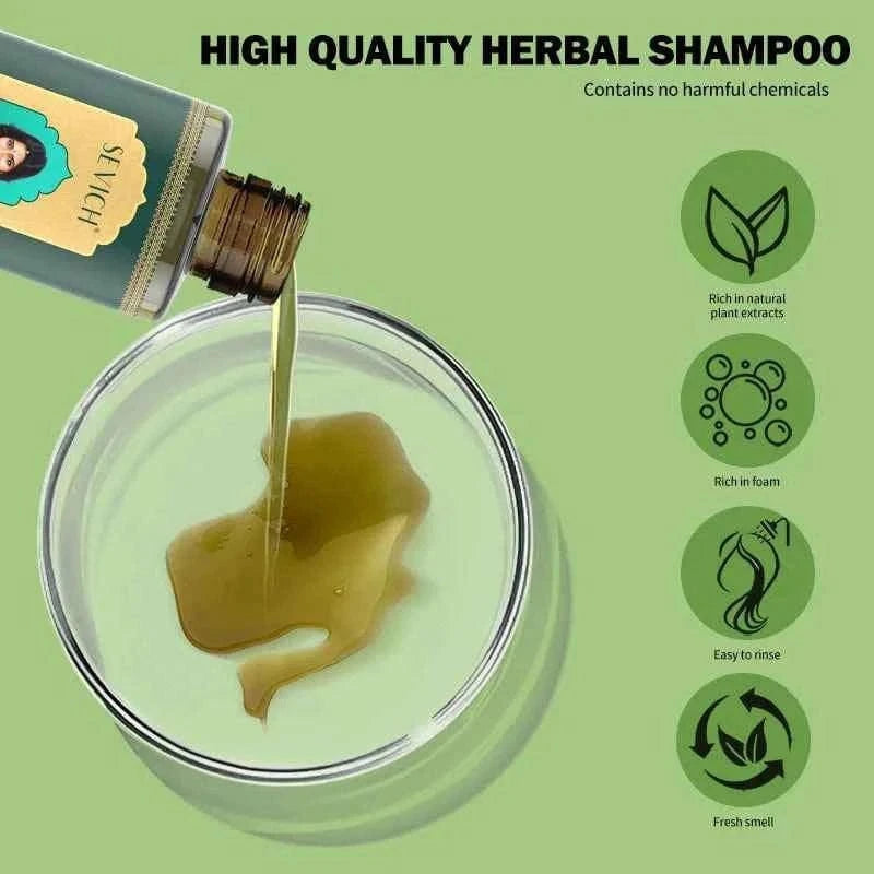 SEVICH Herbal Hair Growth Oil Set Ayurvedic Fast Hair Regrowth Thicken Serum India Adivasi Anti Hair Loss Hair Care Shampoo