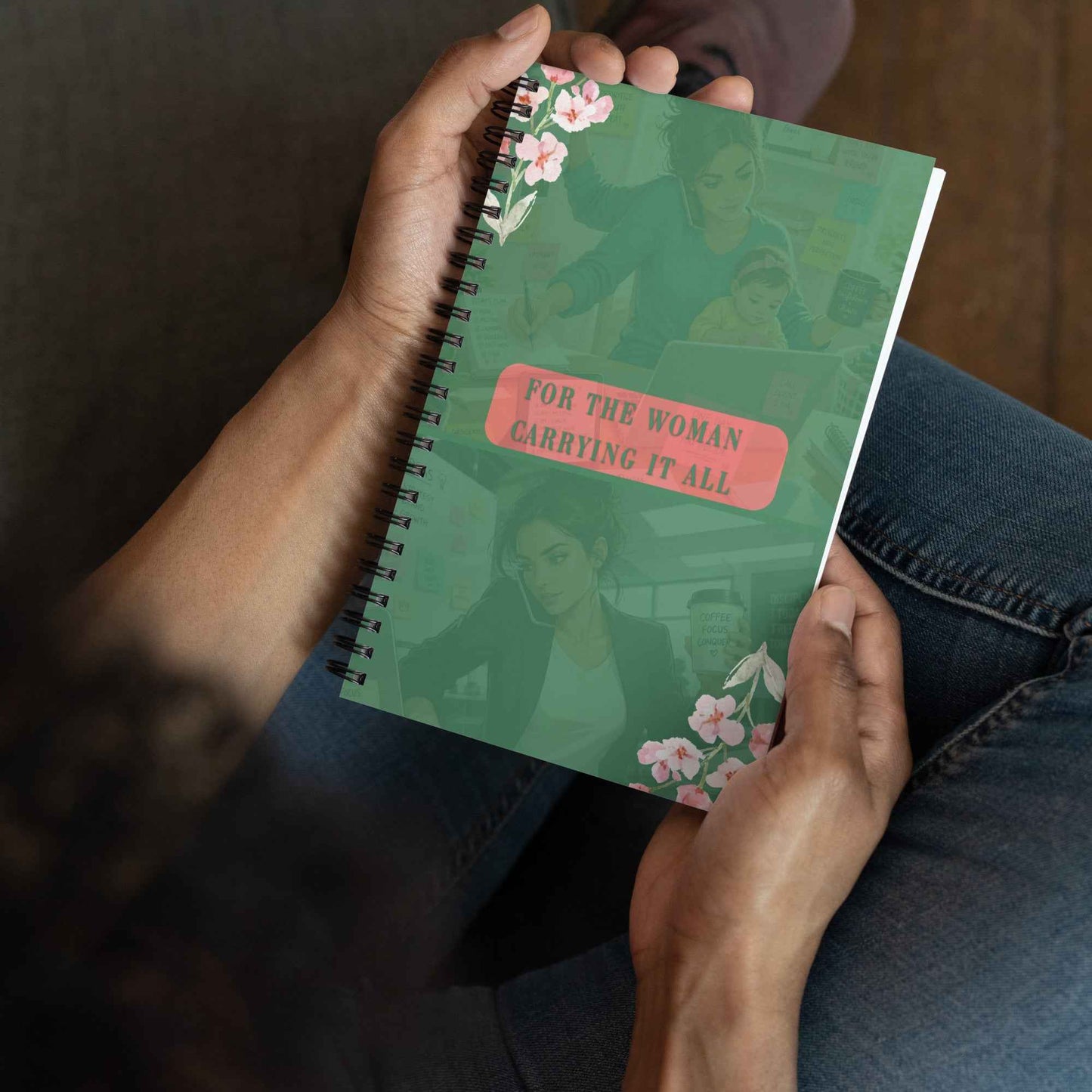 For The Woman Carrying It All Spiral notebook