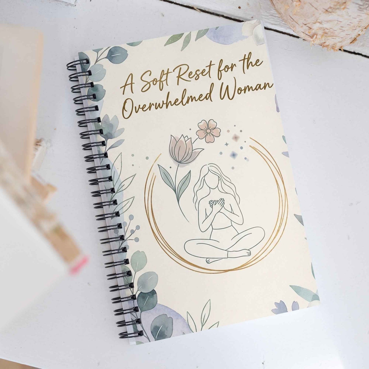 A soft reset for the overwhelmed women Spiral notebook