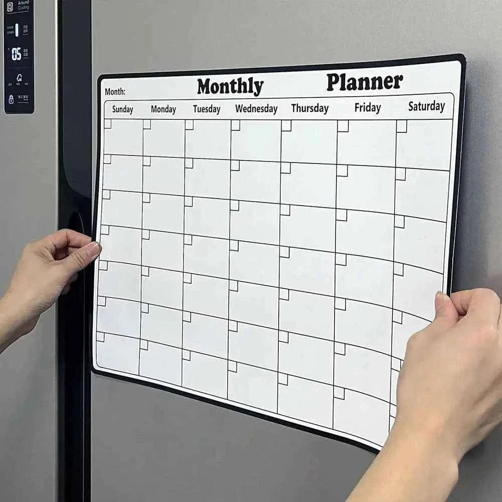 Magnetic Dry Erase Calendar Whiteboard Stickers with Weekly/Monthly Study Organizer Versatile Monthly Planner for Refrigerator