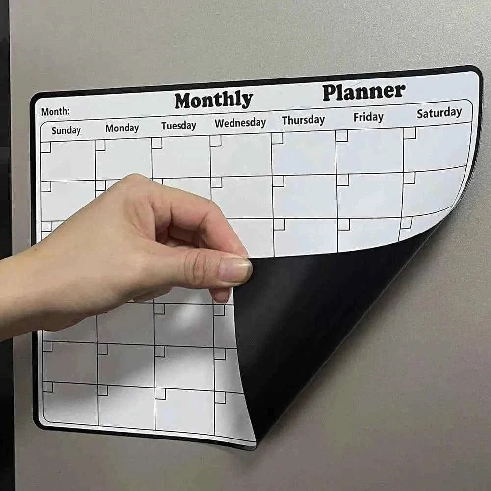 Magnetic Dry Erase Calendar Whiteboard Stickers with Weekly/Monthly Study Organizer Versatile Monthly Planner for Refrigerator