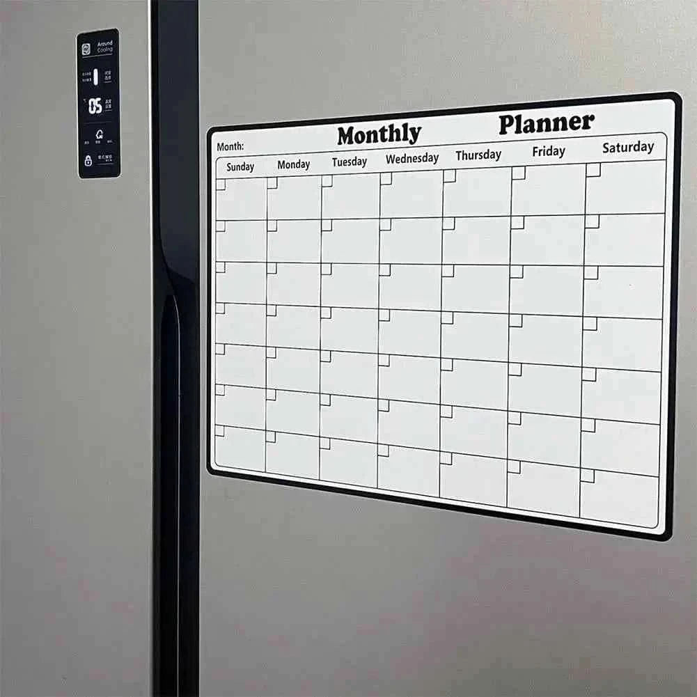 Magnetic Dry Erase Calendar Whiteboard Stickers with Weekly/Monthly Study Organizer Versatile Monthly Planner for Refrigerator