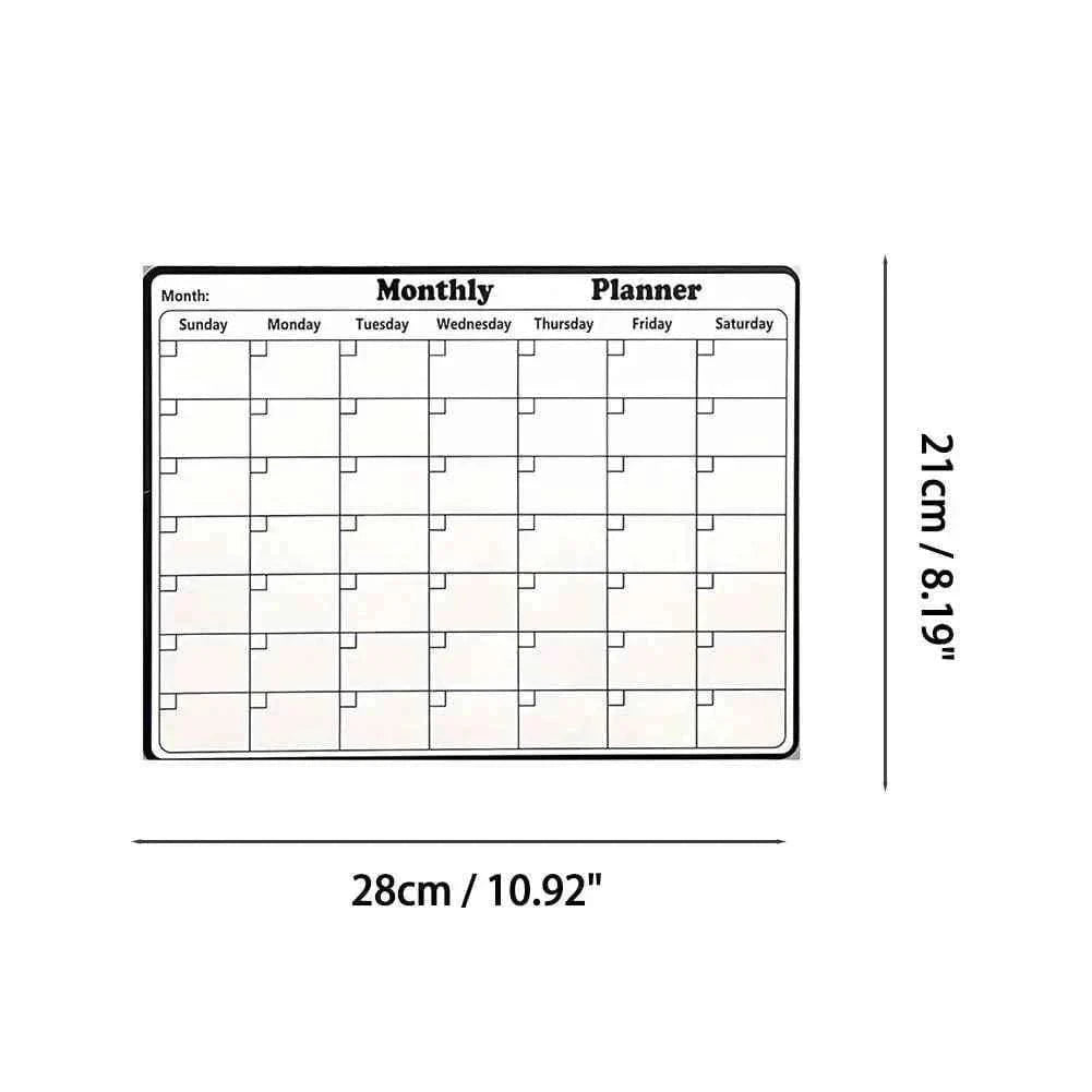 Magnetic Dry Erase Calendar Whiteboard Stickers with Weekly/Monthly Study Organizer Versatile Monthly Planner for Refrigerator